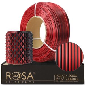 3D plastikas PLA dvipusė raudona/juoda 1.75mm 1kg refill pakuotė Rosa3D - Image 1