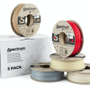 3D plastikas PLA special mix 5x0.25kg (Stone Age Light/Dark, Thermoactive Red, Glow in the Dark Green, WOOD Oak) Spectrum - Image 1
