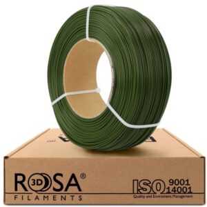 3D plastikas PLA tamsiai žalia (Army green) 1.75mm 1kg refill pakuotė Rosa3D
