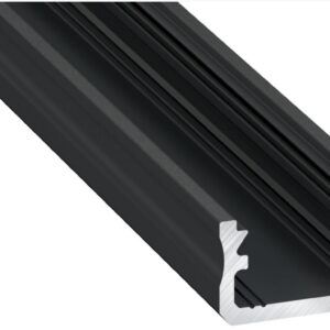 Profilis aliuminis anoduotas juodas LED juostoms paviršinis, A, 2.02m LUMINES