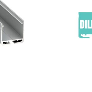 Profilis aliuminis anoduotas LED juostoms paviršinis, platus, gilus, DILEDA, 2.02m LUMINES