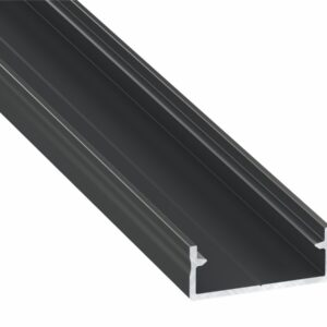 Profilis aliuminis anoduotas juodas LED juostoms platus, DUAL, 3m, LUMINES