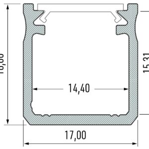 Profilis aliuminis anoduotas, juodas LED juostoms aukštas paviršinis, Y, 2.02m LUMINES