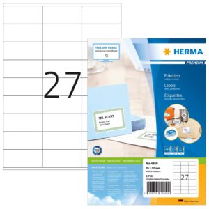 HERMA 4450 etiketė spausdinimui Balta Lipni spausdintuvo etiketė - Image 1