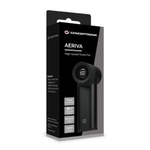 Conceptronic AERIVA02B asmeninis rankinis purkštuvas ir (arba) ventiliatorius Juoda Rankinis ventiliatorius - Image 2