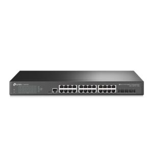 TP-Link JetStream TL-SG3428X tinklo komutatorius Valdomas L2+/L3 Gigabit Ethernet (10/100/1000) 1U Juoda