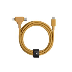 Native Union Belt Cable Duo USB kabelis 1,5 m USB C USB C/Lightning Geltona
