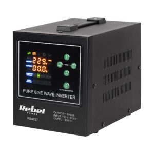 Nepertraukiamo maitinimo šaltinis 12V/230Vac 800VA/500W, UPS, sinusas, kilnojamas, POWER-800-LFP4 - Image 1