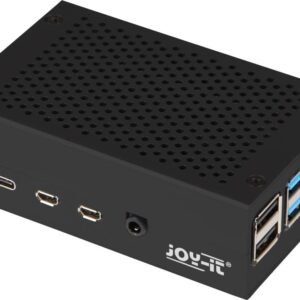 Korpusas mini kompiuteriui Raspberry Pi 4, aliuminis, juodas JOY-IT - Image 1