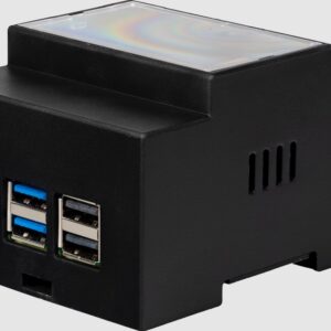 Korpusas montuojamas ant DIN bėgelio skirtas Raspberry Pi 5 (RPI5) juodas JOY-IT