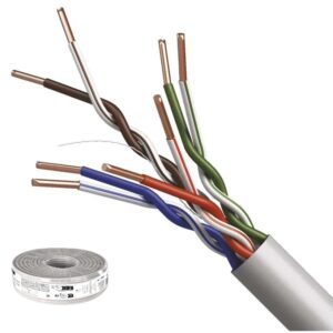 Kabelis UTP CAT5e 4x2x0.5mm, viengyslis, CCA, Eca EMOS (parduodama 100m ritėmis) - Image 1