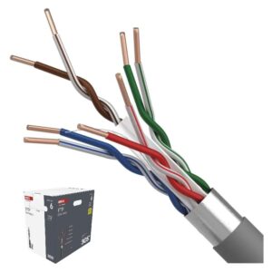 Tinklo kabelis F/UTP CAT6 23AWG, viengyslis, varinis, Eca CU EMOS