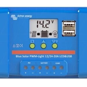 Įkrovimo valdiklis BlueSolar PWM-LCD&USB 12/24V-5A - Image 1