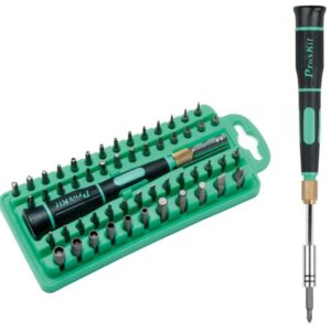Atsuktuvo su keičiamais antgaliais rinkinys (58 dalys) skirtas išmaniųjų telefonų, kompiuterių, elektroninių prietaisų remontui, SD-9828 Pro'sKit