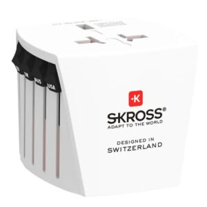 Kelioninis tinklo adapteris 230V 2.5A MUV micro kištukai AU/CN/UK/US/IT  - lizdas EU (be įžeminimo) SKROSS