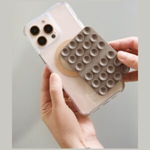 Universal suction cup Skinarma Stax MagSafe for phone champagne - Image 4