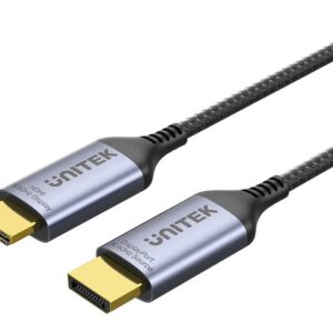 UNITEK V1610A01 vaizdo kabelio adapteris 1,8 m DisplayPort HDMI Tamsiai Pilka