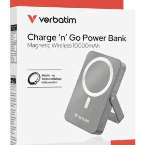 Verbatim Charge 'n' Go Magnetic Wireless Ličio polimeras (LiPo) 10000 mAh Belaidis įkrovimas Pilka - Image 3