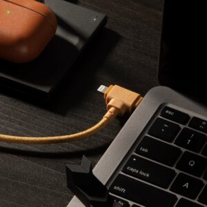 Native Union Belt Cable Duo USB kabelis 1,5 m USB C USB C/Lightning Geltona - Image 3
