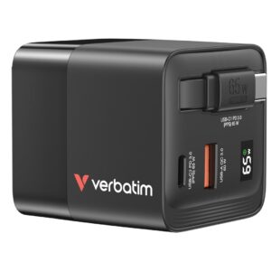 Verbatim GaN Charger 65W Universalus Juoda AC Spartusis įkrovimas Vidaus - Image 1