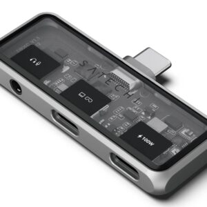 Satechi ST-HXRAJM knyginių kompiuterių dokas / jungčių replikatorius Prijungimas USB 3.2 Gen 2 (3.1 Gen 2) Type-C Pilka