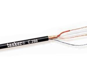 Balansinis mikrofoninis laidas 2x0.22mm² OFC, Ø3.8mm, juodas, Tasker