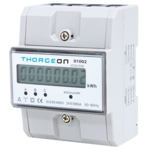 Elektros energijos matuoklis, 3 fazių, DIN, 80A, THORGEON