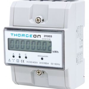 Elektros energijos matuoklis, 3 fazių, DIN, 100A, THORGEON