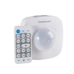 Judesio ir būvio jutiklis PIR, 230Vac, 2000W, 20m, IP65, reguliuojamas pulteliu, baltas - Image 1