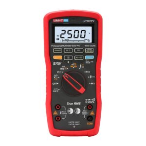 Multimetras SOLAR PRO, TRMS, 2.5kV DC, 1kV AC, 10A AC/DC, 1Mhz, 60MOm, 60uF, IP65, CAT III 1500V, CAT IV 1000V, IP67, Bluetooth, UNI-T