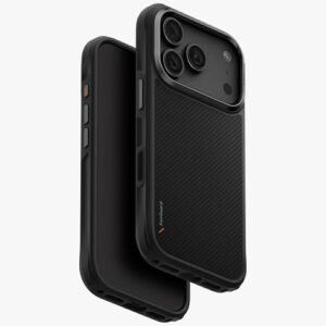 Dėklas UNIQ Keva skirtas iPhone 18 Pro / 17 Pro Magclick Charging juodos spalvos