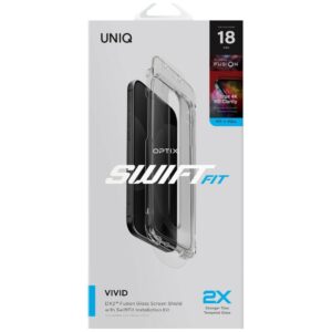 Grūdintas stiklas UNIQ Optix SwiftFit Vivid DX2, skirtas iPhone 18 Pro su aplikatoriumi - Image 7