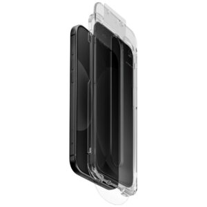 Privatumą užtikrinantis stiklas UNIQ Optix SwiftFit Privacy DX2, skirtas iPhone 18 Pro Max su aplikatoriumi