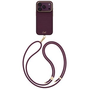 Dėklas UNIQ Coehl Mirelle, skirtas iPhone 18 Pro / 17 Pro, su magnetiniu įkrovimu, bordo spalvos