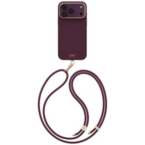 Dėklas UNIQ Coehl Mirelle, skirtas iPhone 18 Pro Max / 17 Pro Max, su magnetiniu įkrovimu, bordo spalvos