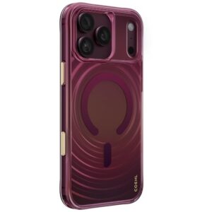 Dėklas UNIQ Coehl Vela, skirtas iPhone 18 Pro Max / 17 Pro Max, magnetinis įkrovimas, bordo spalvos