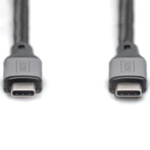 Digitus DB-300443-030-S USB kabelis USB4 Gen 2x2 3 m USB C 20 Gbit/s 100 W Juoda - Image 2