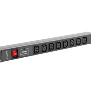 Lanberg PDU-08I-0200-C20-BK maitinimo paskirstymo įrenginys 8 AC išvestis(ys / čių) 1U Juoda - Image 2