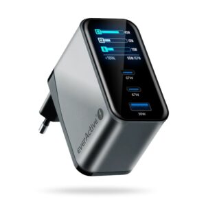 GaN sieninis įkroviklis 1× USB, 2× USB-C Quick Charge 4+ 67 W juodas - Image 2