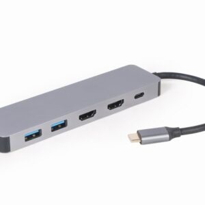 Gembird A-CM-COMBO3-03 USB tipo C 3 viename kelių prievadų adapteris (Hub + HDMI + PD) - Image 3