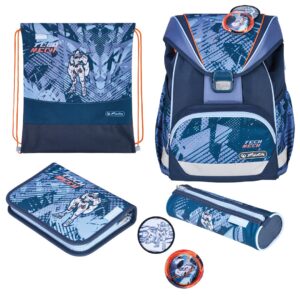 Herlitz UltraLight Plus TechMech mokyklinių krepšių rinkinys Berniukams Poliesteris Mėlyna, Oranžinė - Image 1