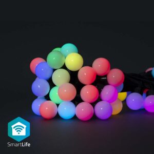 Išmani LED girlianda, 230Vac, 10,8m, 48 x Ø30mm LED, RGB+, Wi-Fi, TUYA