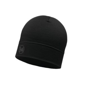 BUFF MERINO LIGHTWEIGHT BEANIE SOLID BLACK vieno dydžio kepurė Standartinis