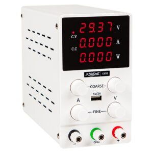 Laboratorinis maitinimo šaltinis 0-30Vdc 0-10A, baltas