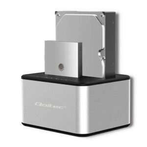 Qoltec 50316 2x HDD / SSD prijungimo stotelė | 2,5 "/3,5" SATA | USB 3.0 | Klonavimas