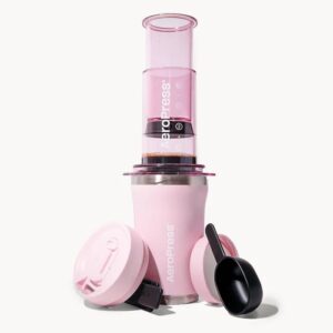 Kavos ruošimo aparatas AEROPRESS Go Plus su rožiniu termo puodeliu 475 ml