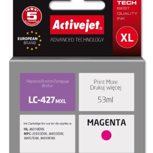Activejet AB-427MNX rašalas, skirtas Brother spausdintuvui, Brother LC-427MXL pakaitalas; Supreme; 53 ml; violetinė
