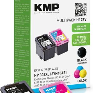 KMP 1763,4005 rašalo kasetė 2 vnt Derantis Juoda, Žydras, Rausvai raudona, Geltona - Image 1