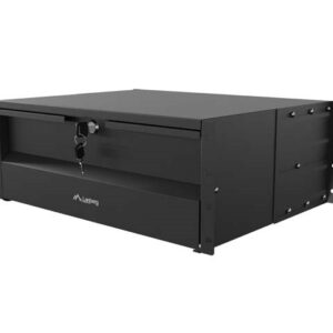 Stalčius 19" tinklinėms spintoms 4U 360 mm juodas Lanberg (4U/483 × 360 mm, apkrova iki 90 kg, 4 taškų tvirtinimas) - Image 2