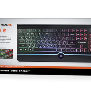 Multimedijos klaviatūra REAL-EL Comfort 8000 EN juodos spalvos - Image 4